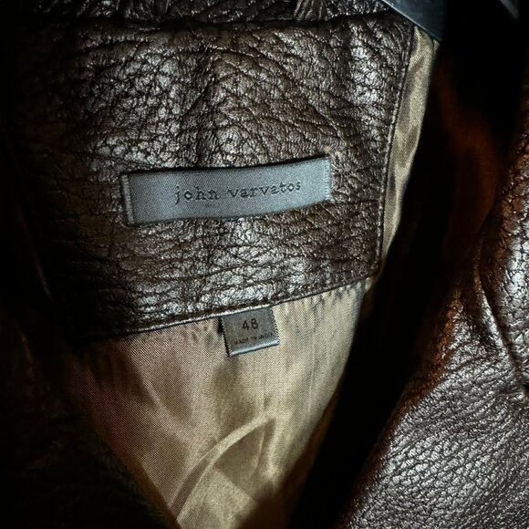 JOHN VARVATOS 25th Anniversary Silver Foil Leather Moto Jacket sz48 - Picture 4 of 12